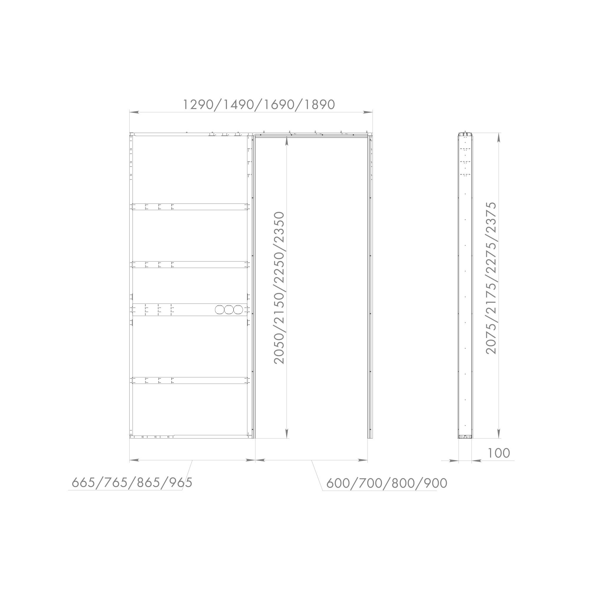 Пенал для скрытой раздвижной Armadillo (Армадилло) системы SLD.Comfort-PENAL caseta 900/2300