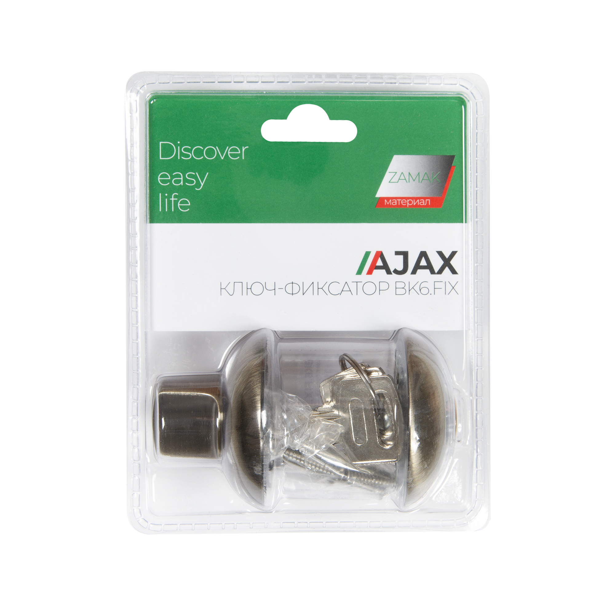 Ручка поворотная Ajax (Аякс) с фиксацией ключом BK6.FIX.JR AB-7 бронза