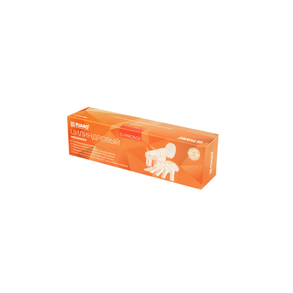 Цилиндровый Fuaro (Фуаро) механизм (D-PRO502/60) D-PRO5002Knob60(25+10+25) BL черный 5Key