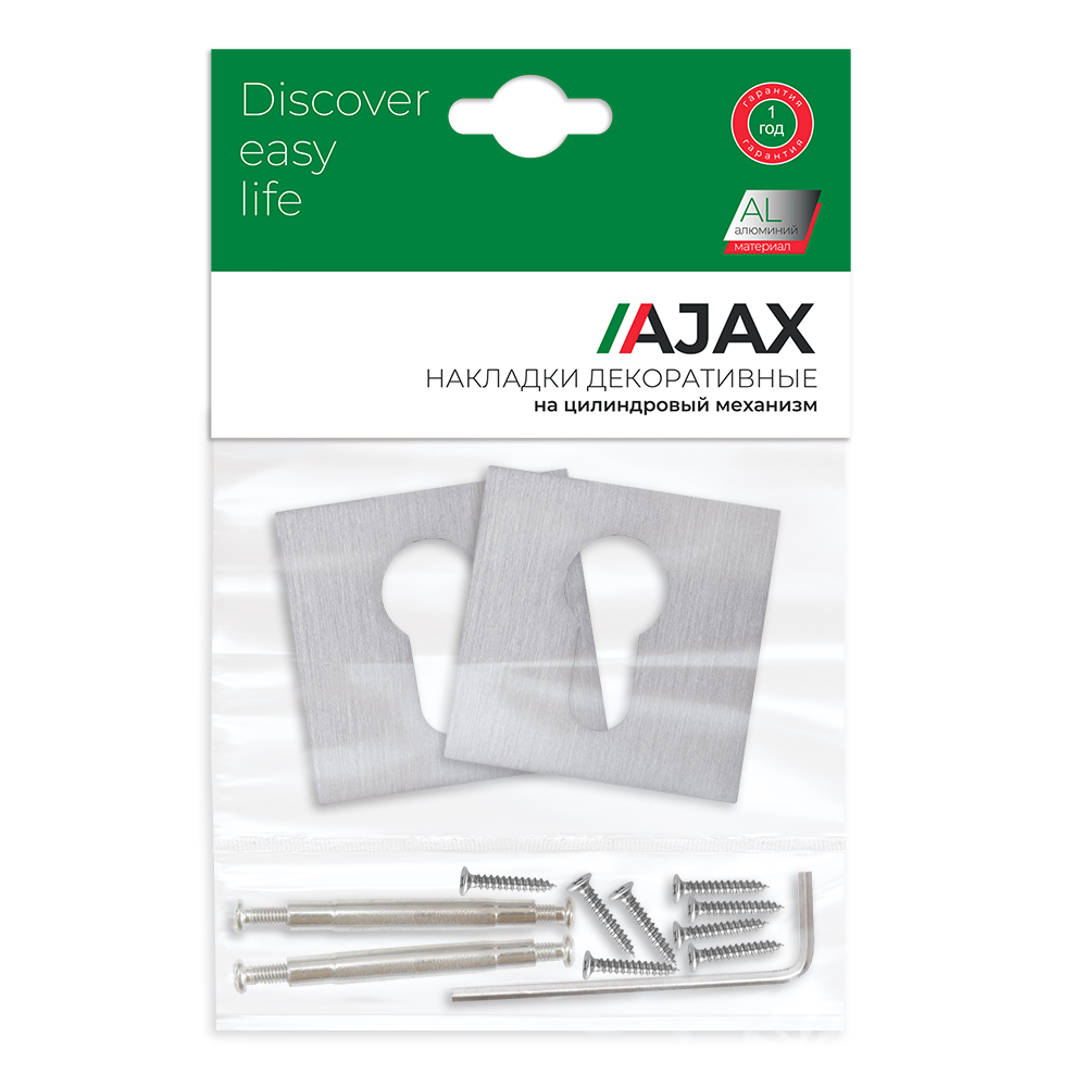 Накладка Ajax (Аякс) под цилиндр ET.K.JS51 (ET JS) SSC-16 сатинированный хром