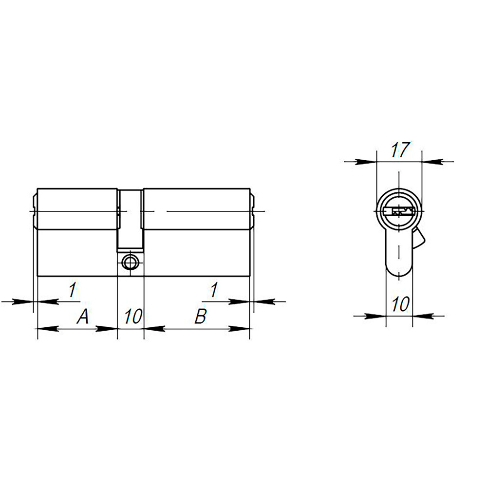 Цилиндровый Ajax (Аякс) механизм (AX200/70) AX2000Key70 (30+10+30) CP хром