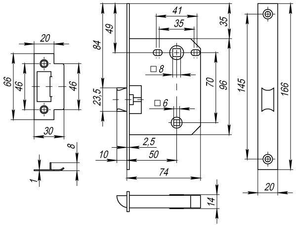 Защелка Fuaro (Фуаро) врезная PLASTP72-50 (P72-50) SN мат.никель