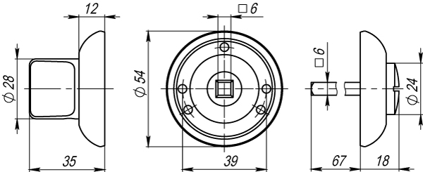Ручка Armadillo (Армадилло) поворотная BK6.R.LD54 (BK6) CP-8 хром