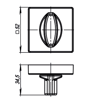 Ручка Armadillo (Армадилло) поворотная BK6.K.USQ52 (BK6/USQ) SN-3 матовый никель