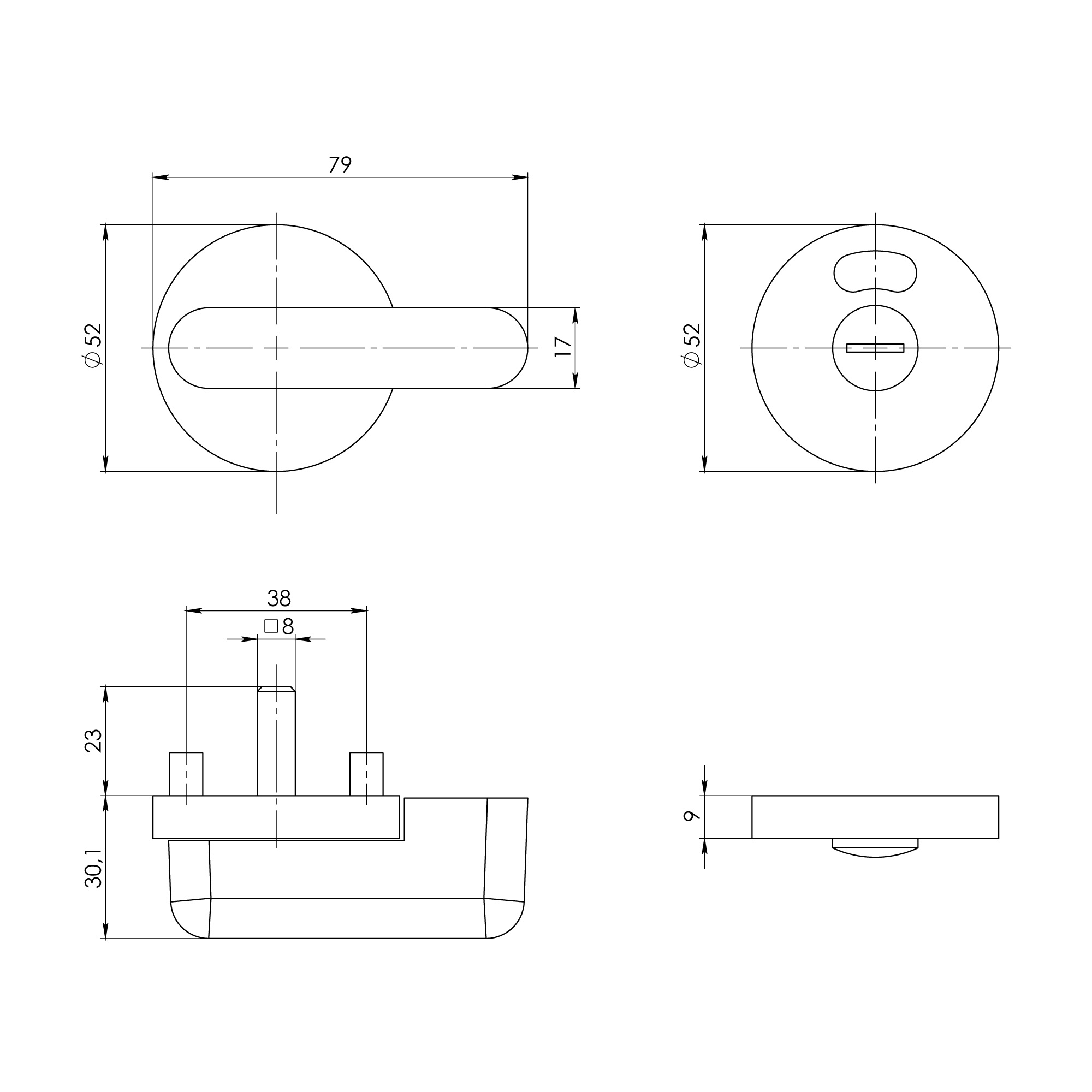 Ручка Ajax (Аякс) поворотная BK6.WC.CABIN PVC WH белый