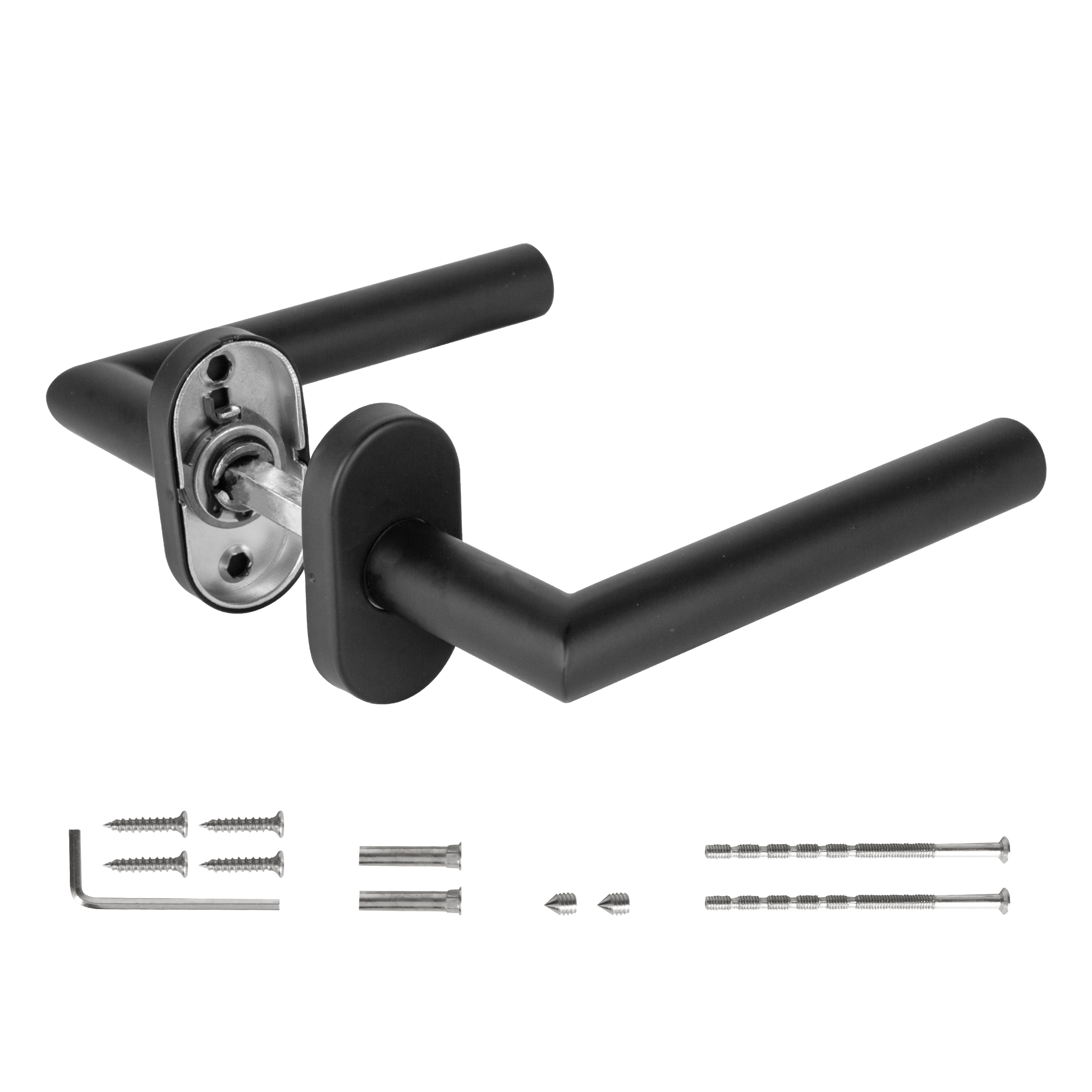 Ручка раздельная R.DSS201-0204P/19 (DSS-0204P/19) INOX 201 BLACK  (овальное основание)