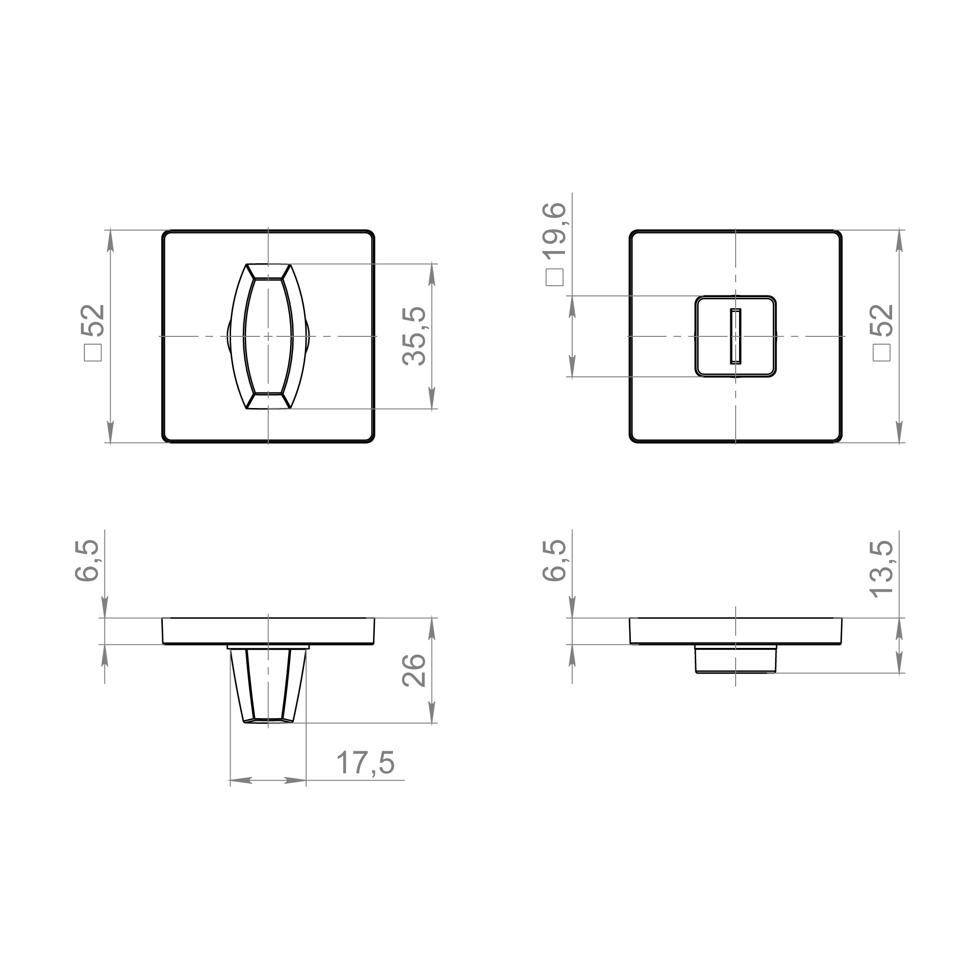 Ручка Fuaro (Фуаро) поворотная BK6.K.ZL52 BL-24 черный