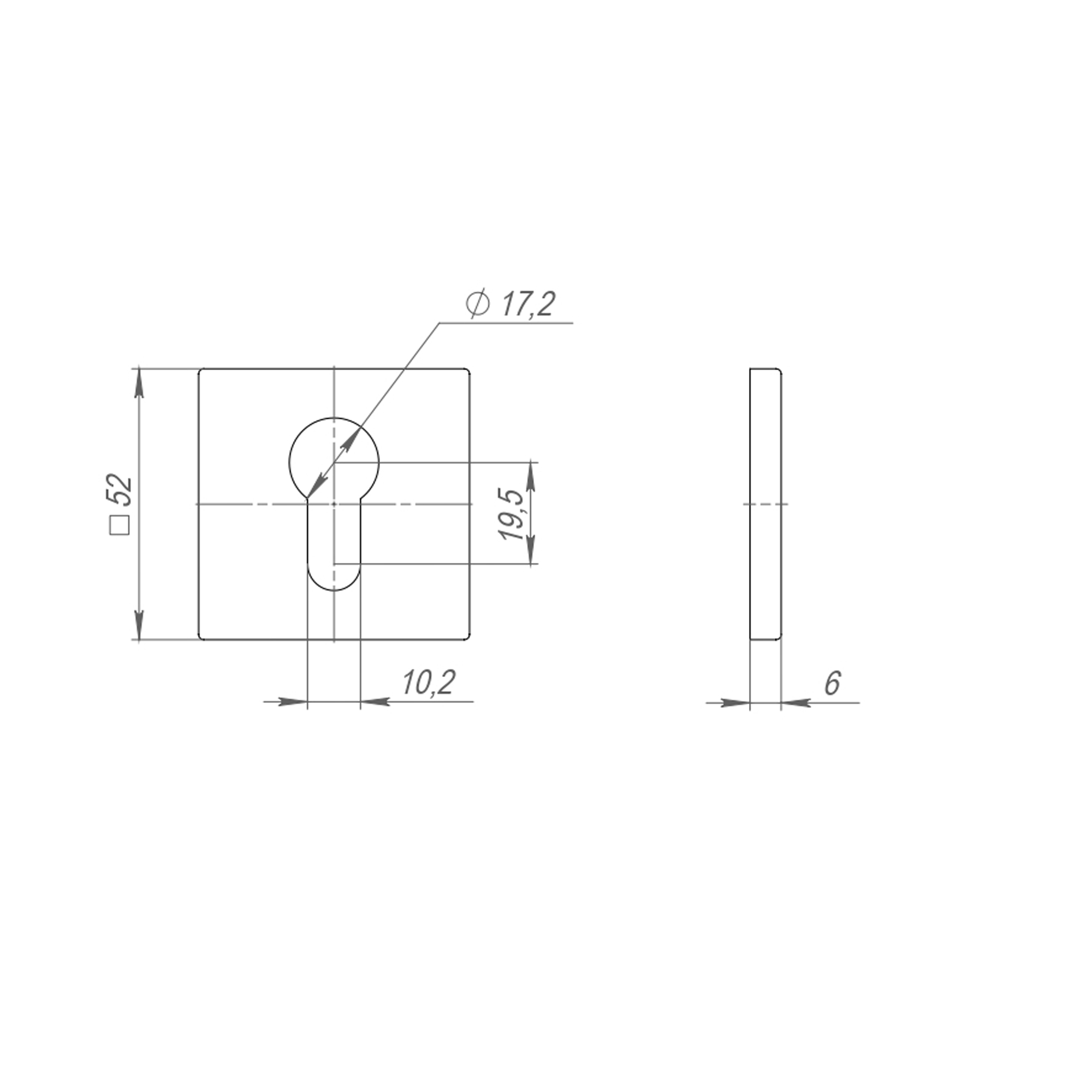 Накладка Punto (Пунто) под цилиндр ET.K.ARC.Q52 (ET ARC) GR-23 графит