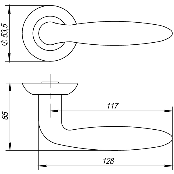 Ручка раздельная R.TL54.BASIS (BASIS TL) SN/CP-3 матовый никель/хром