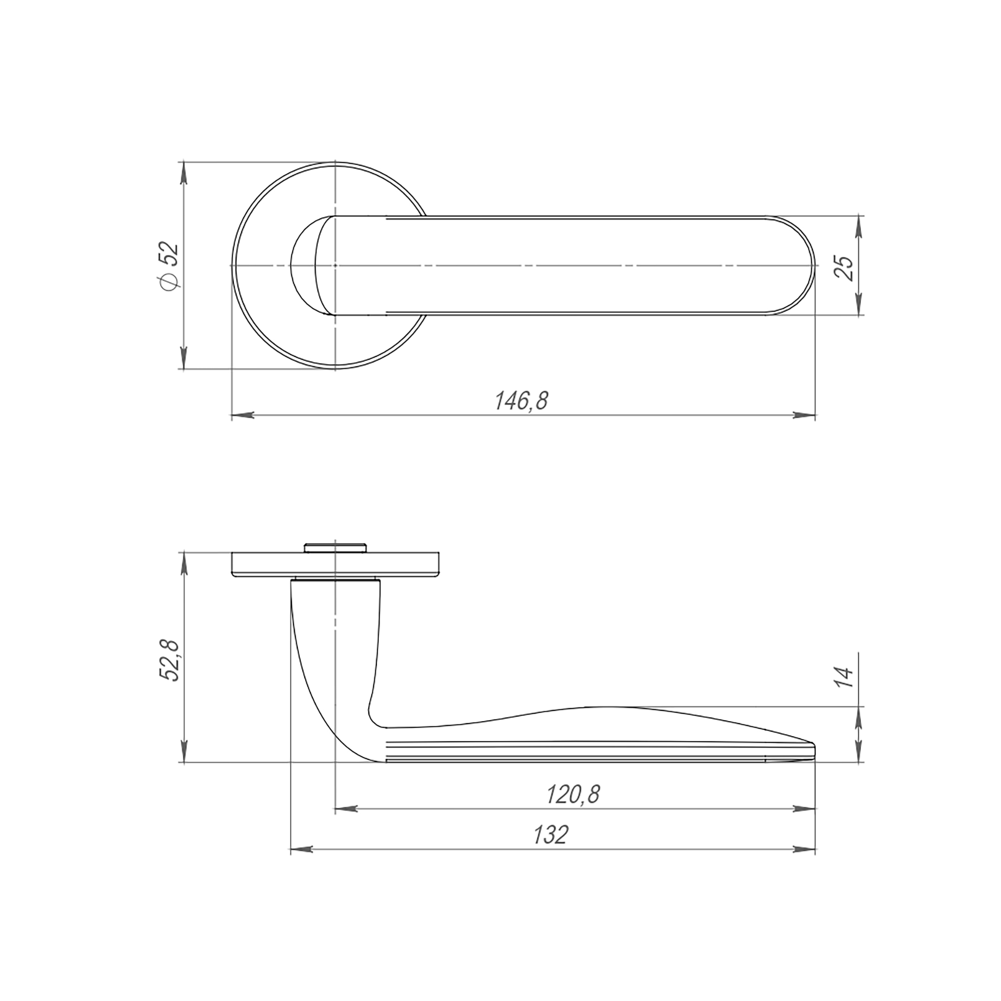 Ручка раздельная R.ARC.R52.EXTRA BL-24 черный