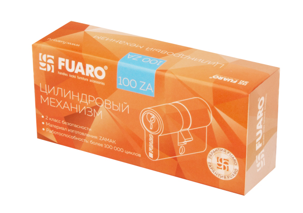 Цилиндровый Fuaro (Фуаро) механизм (100 ZA/90) 1000ZAKey90(40+10+40) CP хром 5Key
