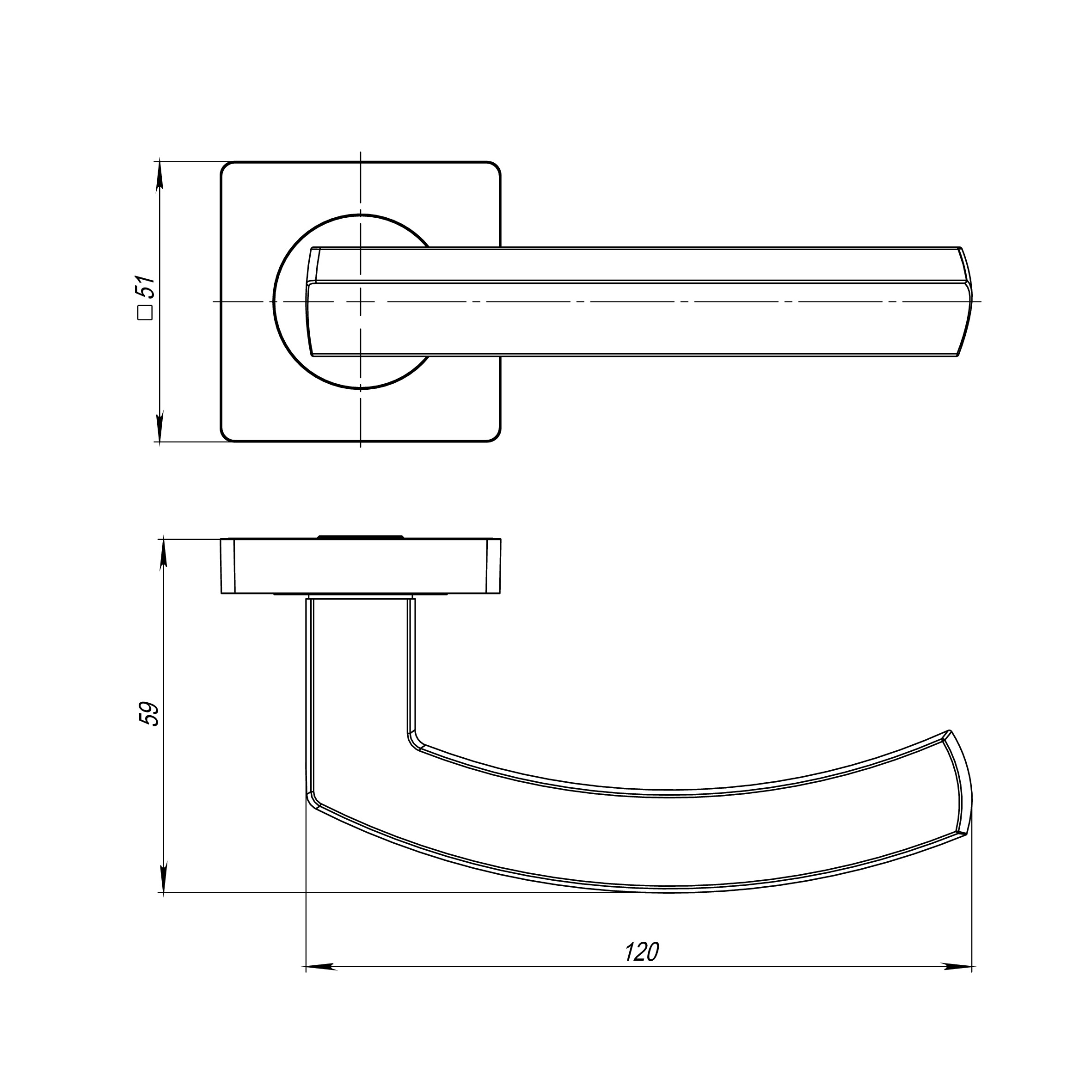 Ручка раздельная K.JK51.SIGMA (SIGMA JK) CP-8 хром 105мм