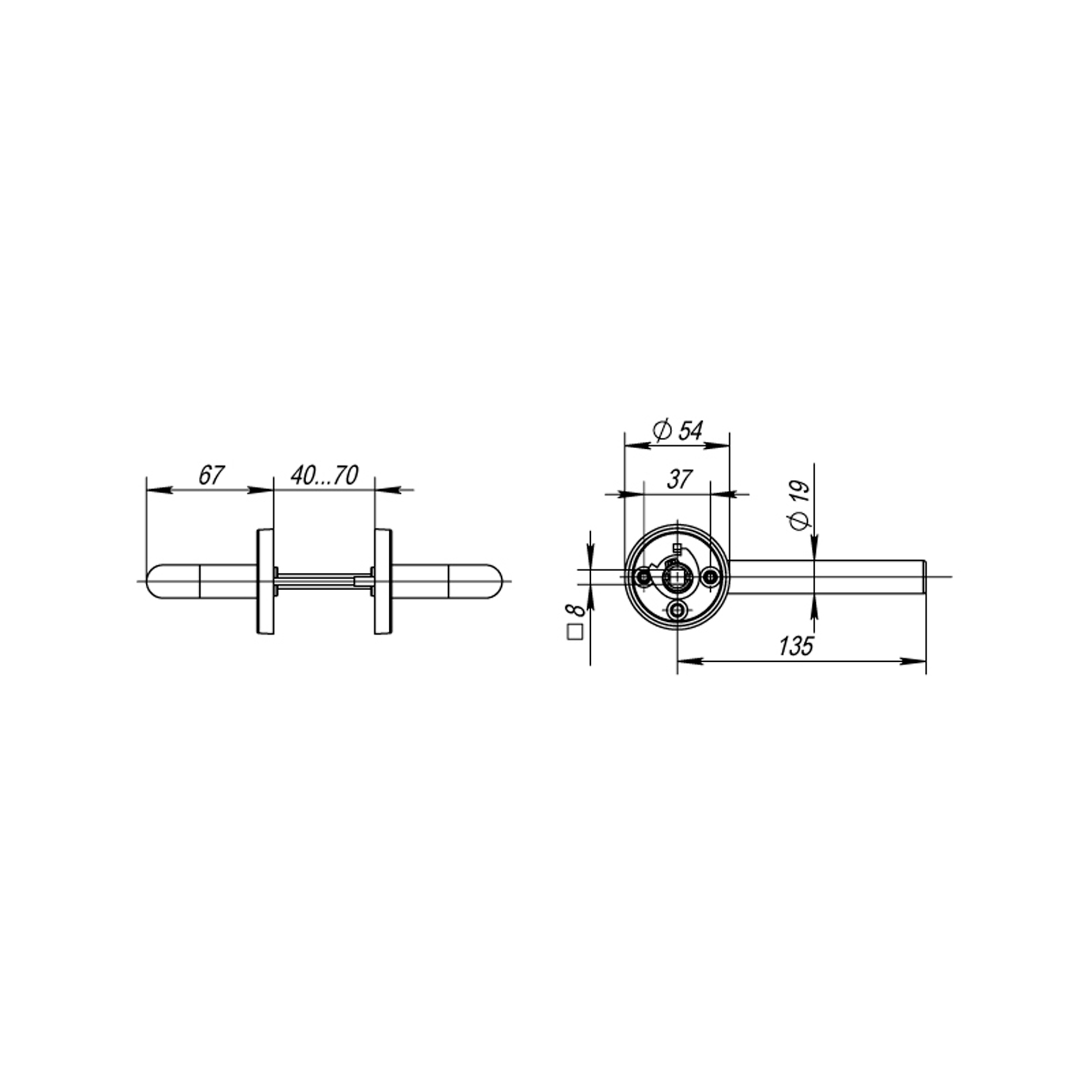 Ручка раздельная R.DSS201-0203/19 (8х110 мм) INOX 201