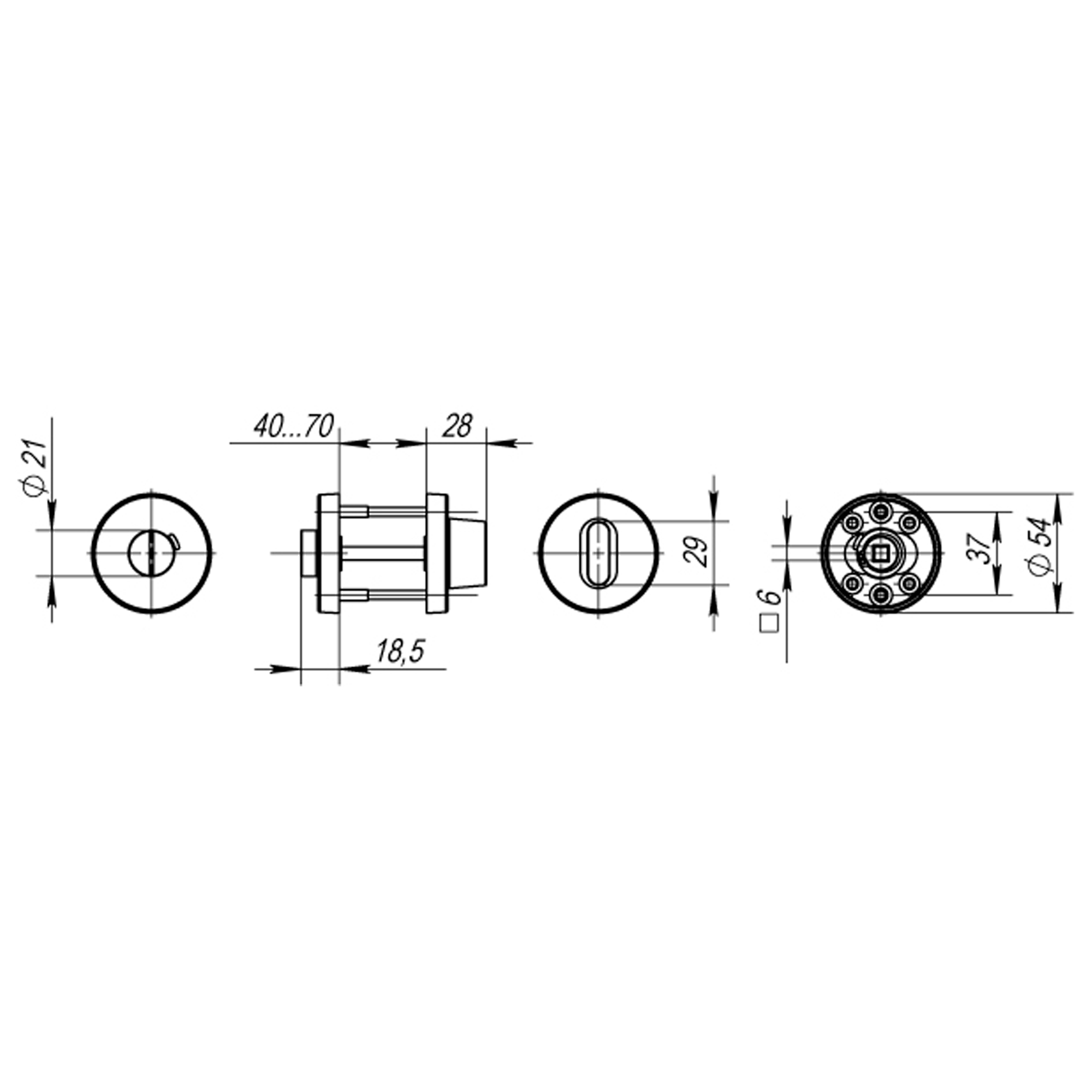 Ручка Fuaro (Фуаро) поворотная BK6.R.DSS304-02 (DSS-02-BK6) INOX 304