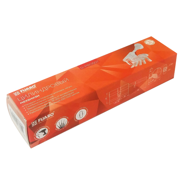 Цилиндровый Fuaro (Фуаро) механизм (D-PRO507/90) D-PRO5007Tang90(55+10+25) CP хром 5Key со штоком