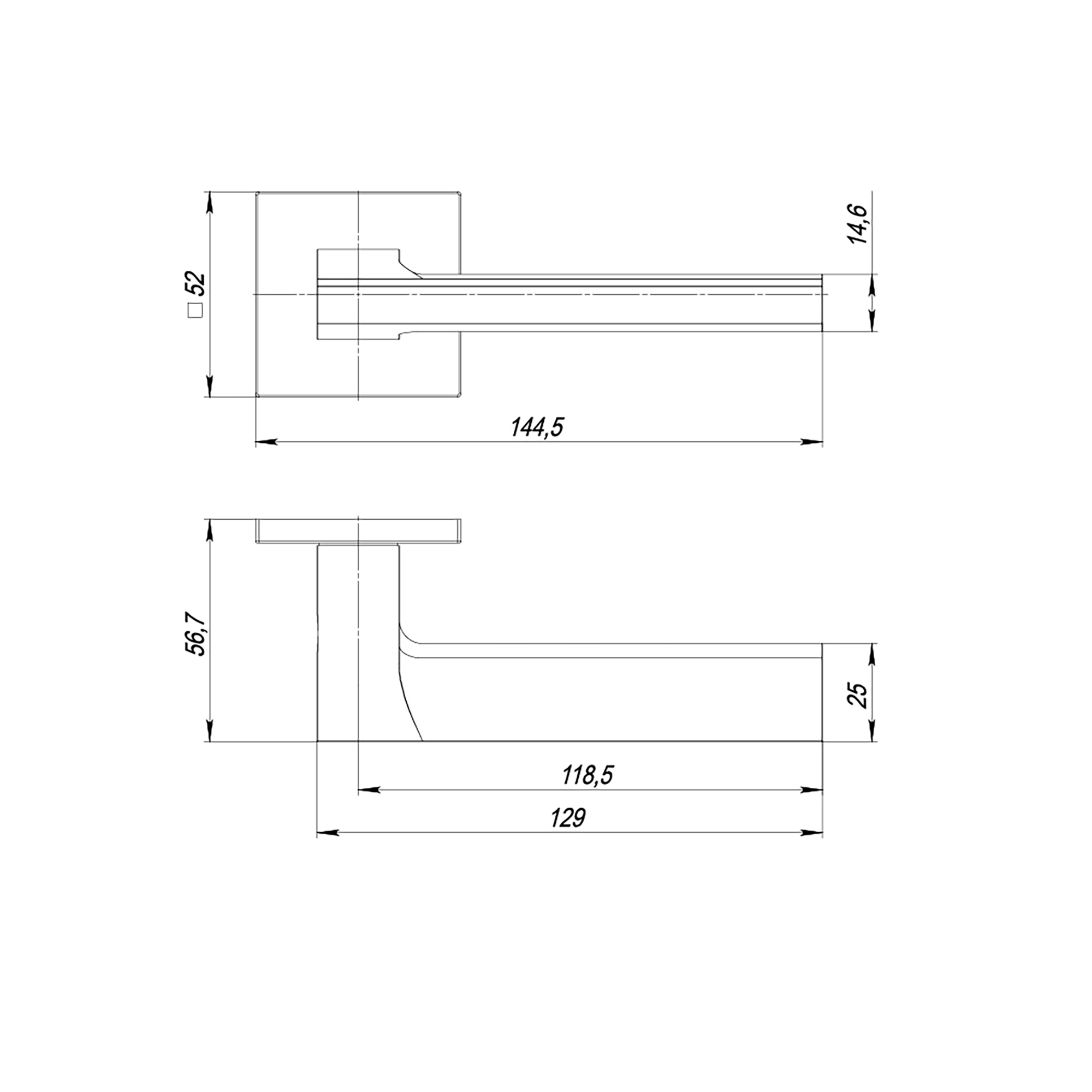 Ручка раздельная K.ARC.Q52.BLADE BL-24 черный