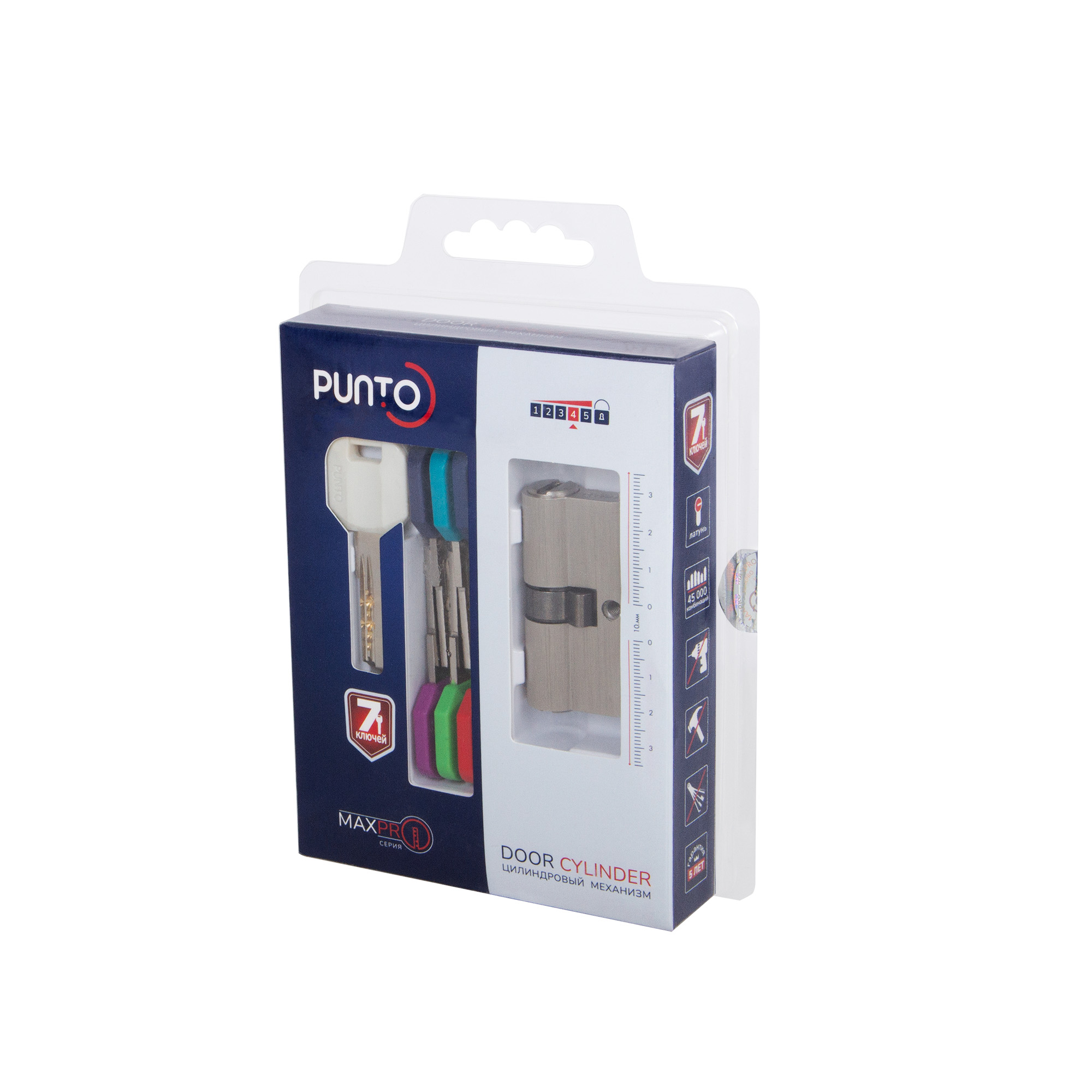 Цилиндровый Punto (Пунто) механизм MaxPro7000Key60mm(25+10+25) CP хром 7key