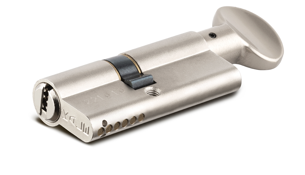 Цилиндровый механизм Kale kilit (Кале килит) с вертушкой 164 SM/62 (26+10+26) mm никель 5 кл.
