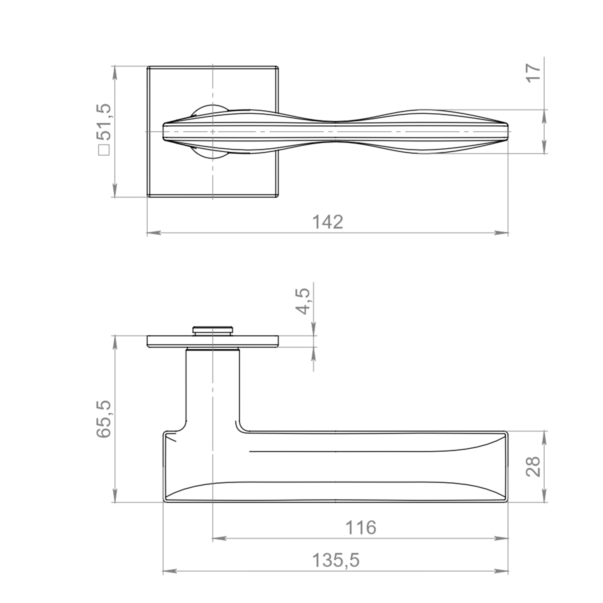 Ручка раздельная K.YM.BANOFFE FSG-39 флор. золото